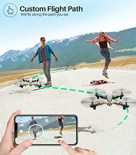 Syma X300 Foldable Drone with Camera for Adults 1080P FHD FPV Live Video, Optical Flow Positioning, Tap Fly, Altitude Hold, Headless Mode, 3D Flips, Quadcopter for Kids Beginners, 2 Batteries 40mins