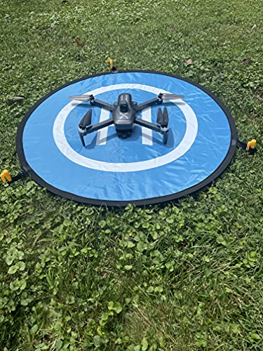 Large Drone Landing Pads, Waterproof Universal Landing Pad for Limitless 4 Drone & All Other Top Hobby Drones, Double Sided Portable Durable Fast-Folding Landing mat with Carrying Case