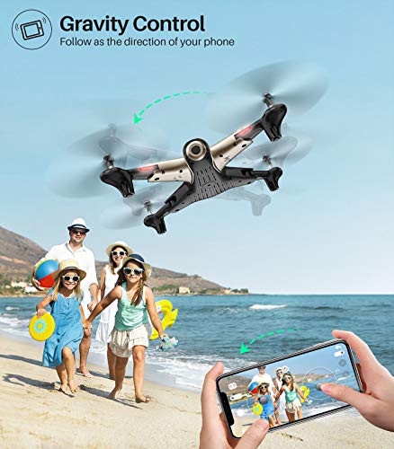 Syma X300 Foldable Drone with Camera for Adults 1080P FHD FPV Live Video, Optical Flow Positioning, Tap Fly, Altitude Hold, Headless Mode, 3D Flips, Quadcopter for Kids Beginners, 2 Batteries 40mins