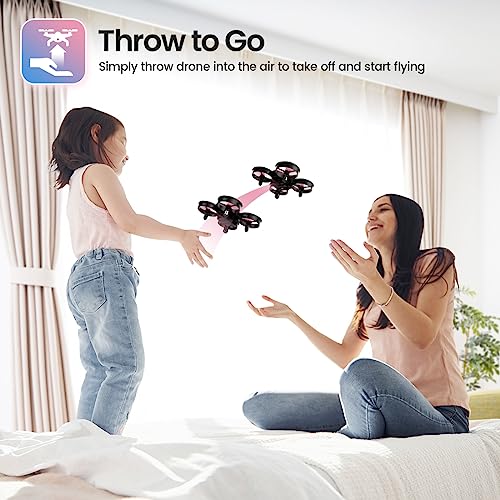 Holy Stone Mini Drone for Kids and Beginners HS210 Pink RC Nano Quadcopter Indoor Small Helicopter Plane with Auto Hovering, 3D Flip, Headless Mode and 1 Rechargeable Battery, Great Gift Toy for Boys and Girls