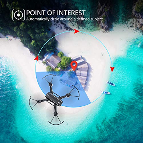 DEERC Drone with Camera for Adults 1080p Full HD FPV Live Video 120° Wide Angle, Altitude Hold, Headless Mode, Gesture Selfie, Waypoints Functions RC Quadcopter with 2 Batteries and Backpack