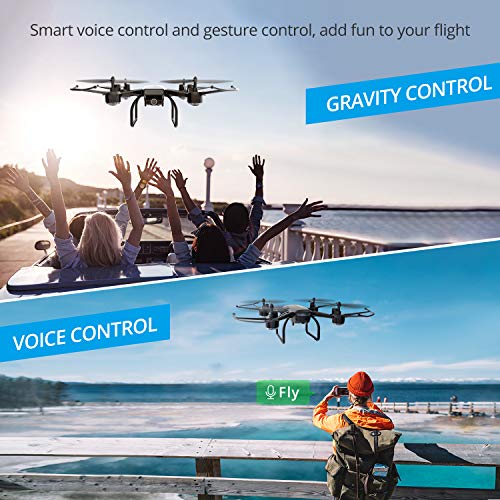 DEERC Drone with Camera for Adults 1080p Full HD FPV Live Video 120° Wide Angle, Altitude Hold, Headless Mode, Gesture Selfie, Waypoints Functions RC Quadcopter with 2 Batteries and Backpack