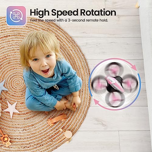 Holy Stone Mini Drone for Kids and Beginners HS210 Pink RC Nano Quadcopter Indoor Small Helicopter Plane with Auto Hovering, 3D Flip, Headless Mode and 1 Rechargeable Battery, Great Gift Toy for Boys and Girls
