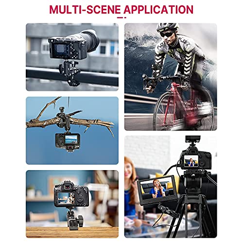 ULANZI Super Clamp Camera Clamp Mount Monitor 360Â° Ballhead Magic Arm Double Ball Head Adapter with 1/4"-20 & 3/8"-16 Thread for Canon Nikon DSLR Camera/Gopro/LED Lights/Ronin-M/Ronin MX/Freefly MOVI
