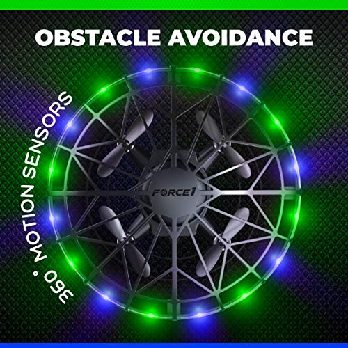Force1 Scoot LED Hand Operated Drones for Kids or Adults - Hands Free Motion Sensor Mini Drone for Kids, Easy Indoor Small Drone UFO Toy Flying Ball (Green/Blue)