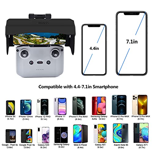 STARTRC Sun Hood Sunshade for DJI Mini 3 Pro/Mini 2/Mavic Air 2/DJI Air 2S/Mavic 3 Controller Accessories for 4.4-7.1inch Smartphone Screen
