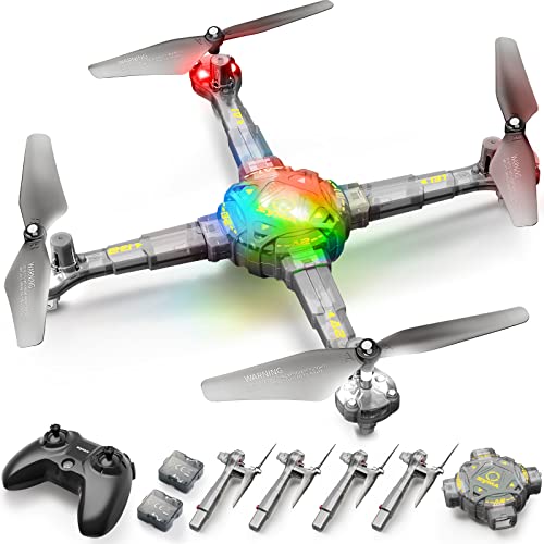 DIY Drone for Kids and Beginners, SYMA X440 RC Drones with Detachable Arms, Remote Control Quadcopter Toys with 7-color LED Light, 360Â° Flips, 16 Mins to Fly, One-key Start and Altitude Hold, Black