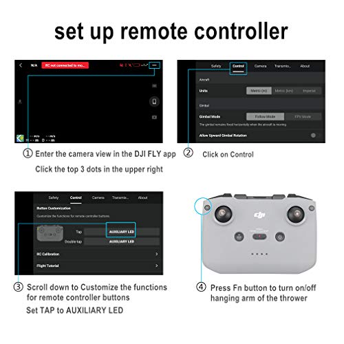 Hanatora Payload Airdrop Release Drop Device for DJI Mavic Air 2 Drone,Clip Delivery Transport Dropper,Wedding Fishing Bait Search & Rescue Kit