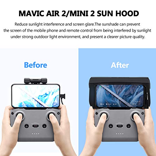 STARTRC Sun Hood Sunshade for DJI Mini 3 Pro/Mini 2/Mavic Air 2/DJI Air 2S/Mavic 3 Controller Accessories for 4.4-7.1inch Smartphone Screen
