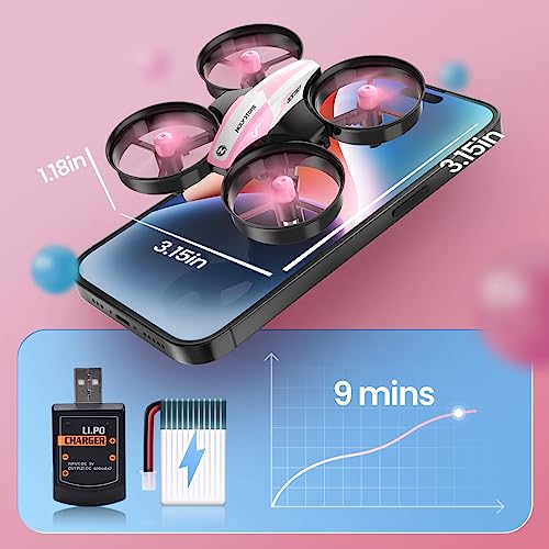 Holy Stone Mini Drone for Kids and Beginners HS210 Pink RC Nano Quadcopter Indoor Small Helicopter Plane with Auto Hovering, 3D Flip, Headless Mode and 1 Rechargeable Battery, Great Gift Toy for Boys and Girls