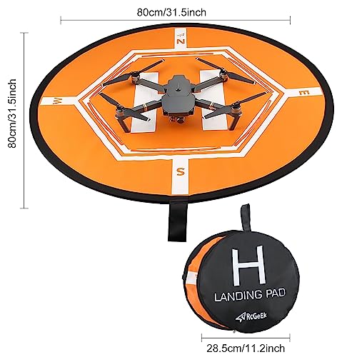 RCstyle Drones Landing Pads Universal Waterproof 31.5'' Fast-fold Double Sided Quadcopter Landing pad for RC Drones, PVB Drones, DJI Mavic Air 2/Mavic Mini 2/Spark/Phantom 2/3/4 Pro Drone Accessories