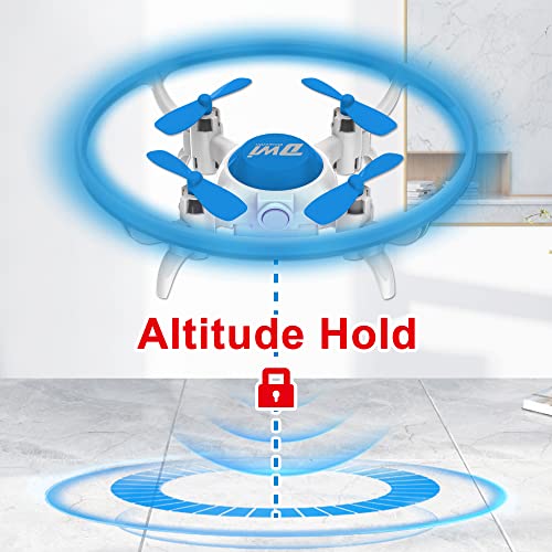 Dwi Dowellin Mini Drone for Kids with LED Lights Crash Proof One Key Take Off Landing Spin Flips RC Flying Toys Drones for Beginners Boys and Girls Adults Quadcopter with Carrying Case, Blue