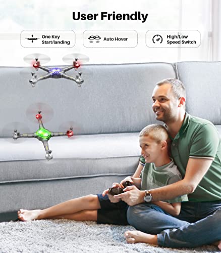 DIY Drone for Kids and Beginners, SYMA X440 RC Drones with Detachable Arms, Remote Control Quadcopter Toys with 7-color LED Light, 360Â° Flips, 16 Mins to Fly, One-key Start and Altitude Hold, Black