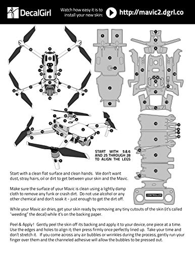 EXO Neptune Decal Kit for DJI Mavic 2/Zoom Drone - Includes 1 x Drone/Battery Skin + Controller Skin