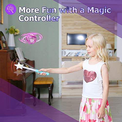 Flynova Pro Hand Operated Drone with Magic Controller for Kids Adults - ATHLERIA Hand Controlled Helicopter Flying Ball with 360° Rotating and RGB Lights - Mini Drone Interactive Toys Indoor Outdoor