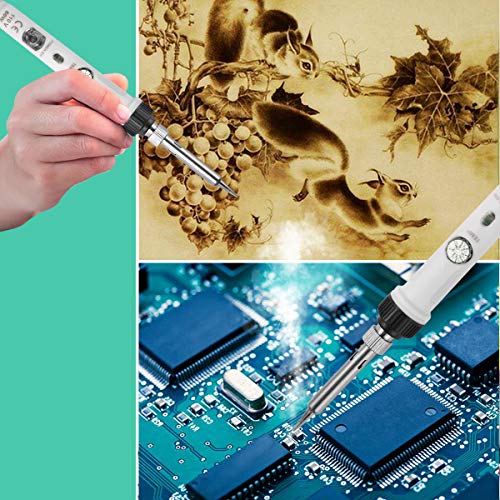 Soldering Iron Kit Electronics, [Upgraded] 60W Adjustable Temperature Welding Tool with ON-Off Switch