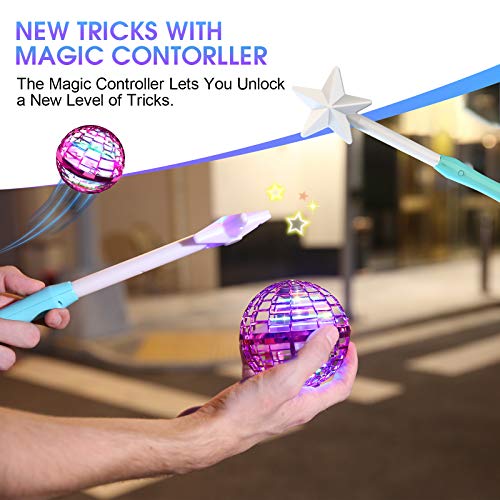 Flynova Pro Hand Operated Drone with Magic Controller for Kids Adults - ATHLERIA Hand Controlled Helicopter Flying Ball with 360° Rotating and RGB Lights - Mini Drone Interactive Toys Indoor Outdoor