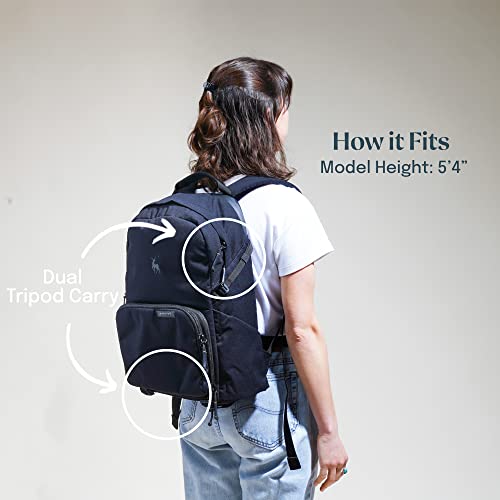 Brevite Jumper Photo Compact Camera Backpack: A Minimalist & Travel-Friendly Photography Backpack Compatible with Both Laptop & DSLR Accessories 18L (Black)