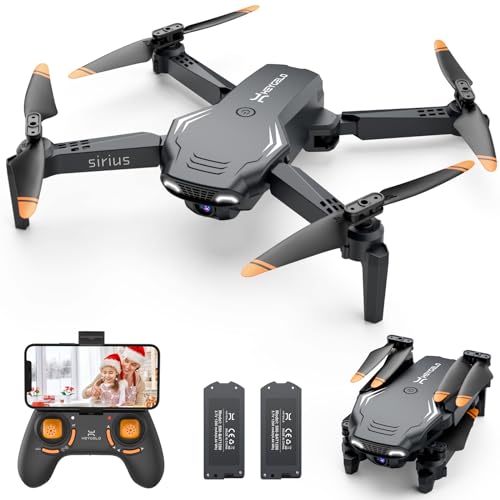 Heygelo S90 Drone with Camera for Adults, 1080P HD Mini FPV Drones for Kids Beginners, Foldable RC Quadcopter Toys Gifts for Boys Girls with Altitude Hold, Voice/Gesture Control, 3 Speeds, 2 Batteries