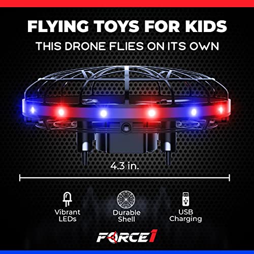 Force1 Scoot LED Hand Operated Drones for Kids or Adults - Hands Free Motion Sensor Mini Drone for Kids, Easy Indoor Small Drone UFO Toy Flying Ball (Red/Blue)