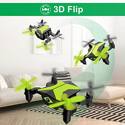 Drone with Camera Drones for Kids Beginners, RC Quadcopter with App FPV Video, Voice Control, Altitude Hold, Headless Mode, Trajectory Flight, Foldable Kids Drone Boys Gifts Girls Toys-Green