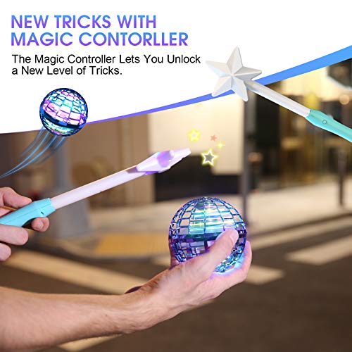 Flynova Pro Hand Operated Drone with Magic Controller for Kids Adults - ATHLERIA Hand Controlled Helicopter Flying Ball with 360° Rotating and RGB Lights - Mini Drone Interactive Toys Indoor Outdoor