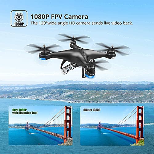 Holy Stone HS110D FPV RC Drone with 1080P HD Camera Live Video 120°Wide-Angle WiFi Quadcopter with Gesture Control, Altitude Hold, Headless Mode, 3D Flip RTF 2 Batteries and Accessories Kits