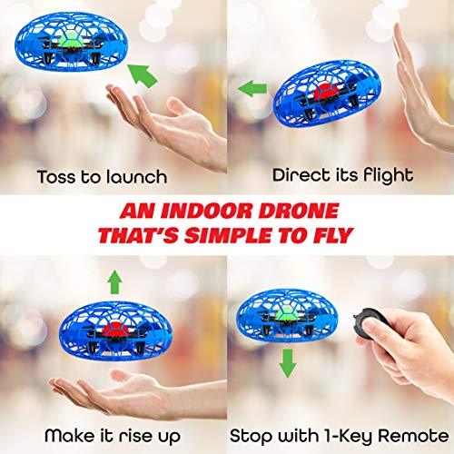 Force1 Scoot XL Hand Drones for Kids - Flying Ball Drone, Kids Drone, Flying Toys for Boys and Girls (Blue)