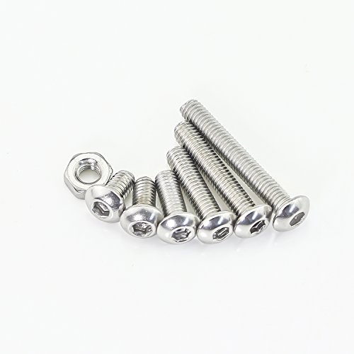 Sutemribor 320Pcs M3 Stainless Steel Button Head Hex Socket Head Cap Bolts Screws Nuts Assortment Kit + Wrench