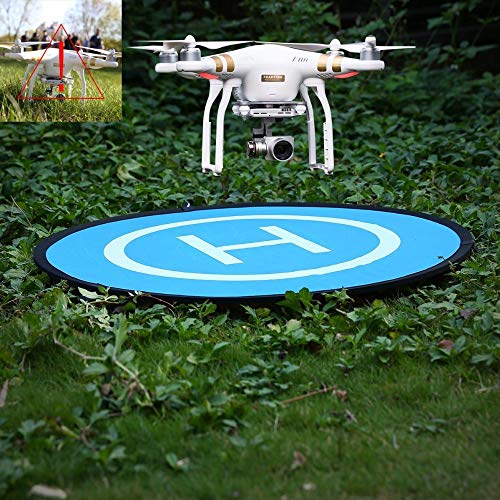 Luminous Drone Landing Pad Glow in The Dark Waterproof 30'' Universal Landing Pad Accessories Fast-fold Double Sided Quadcopter Landing Pad for RC Drones Helicopter PVB Drones DJI Mavic Pro Spark