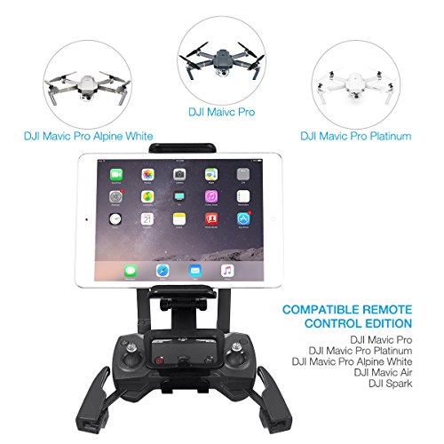 Powerextra 4-12 Inch Adjustable Extender Tablet Holder Mount with Neck Lanyard Strap Compatible with DJI Mavic Mini, Mavic 2 Pro/Zoom, DJI Spark/Mavic Pro/Mavic Air Remote Control