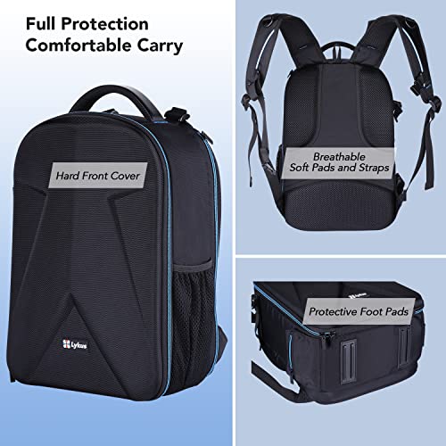 Lykus M2 Water Resistant Travel Backpack for DJI Mavic Drones, Smart Controller, Camera, Lenses, Tripod, and Laptop, Perfect Companion for Aerial Photography and Photography