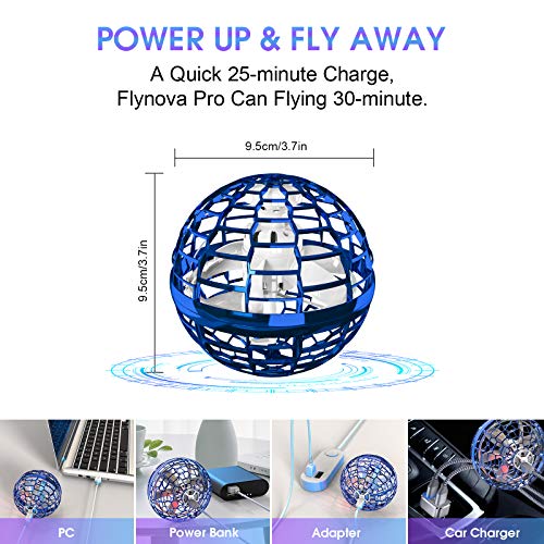 Flynova Pro Hand Operated Drone with Magic Controller for Kids Adults - ATHLERIA Hand Controlled Helicopter Flying Ball with 360° Rotating and RGB Lights - Mini Drone Interactive Toys Indoor Outdoor
