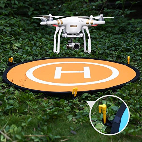 Luminous Drone Landing Pad Glow in The Dark Waterproof 30'' Universal Landing Pad Accessories Fast-fold Double Sided Quadcopter Landing Pad for RC Drones Helicopter PVB Drones DJI Mavic Pro Spark