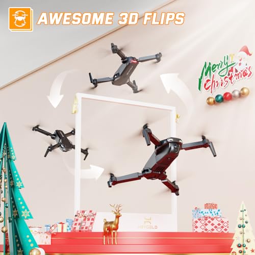 Heygelo S90 Drone with Camera for Adults, 1080P HD Mini FPV Drones for Kids Beginners, Foldable RC Quadcopter Toys Gifts for Boys Girls with Altitude Hold, Voice/Gesture Control, 3 Speeds, 2 Batteries