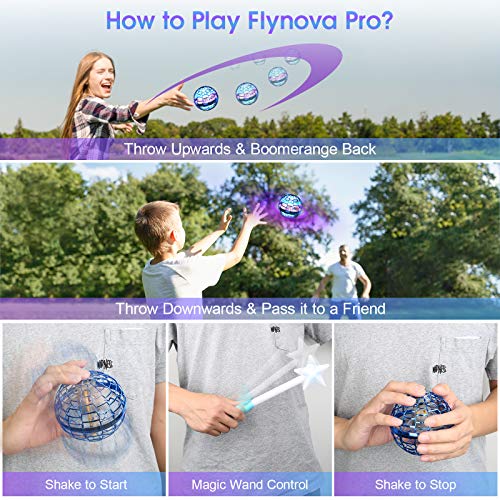 Flynova Pro Hand Operated Drone with Magic Controller for Kids Adults - ATHLERIA Hand Controlled Helicopter Flying Ball with 360° Rotating and RGB Lights - Mini Drone Interactive Toys Indoor Outdoor