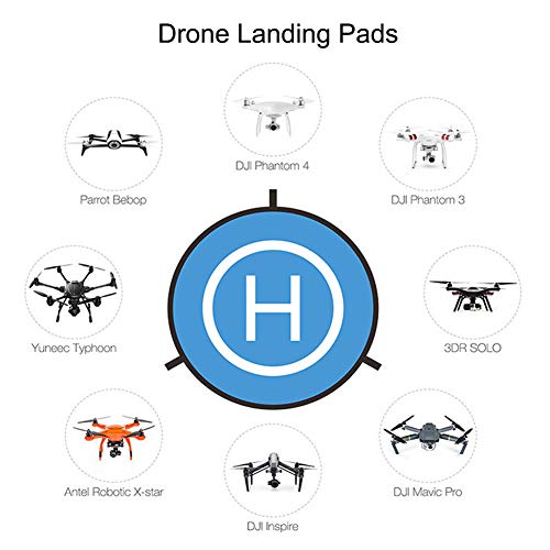Luminous Drone Landing Pad Glow in The Dark Waterproof 30'' Universal Landing Pad Accessories Fast-fold Double Sided Quadcopter Landing Pad for RC Drones Helicopter PVB Drones DJI Mavic Pro Spark