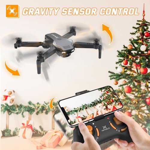 Heygelo S90 Drone with Camera for Adults, 1080P HD Mini FPV Drones for Kids Beginners, Foldable RC Quadcopter Toys Gifts for Boys Girls with Altitude Hold, Voice/Gesture Control, 3 Speeds, 2 Batteries