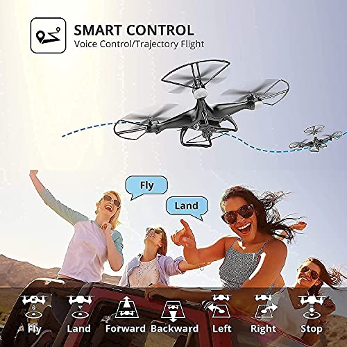Holy Stone HS110D FPV RC Drone with 1080P HD Camera Live Video 120°Wide-Angle WiFi Quadcopter with Gesture Control, Altitude Hold, Headless Mode, 3D Flip RTF 2 Batteries and Accessories Kits