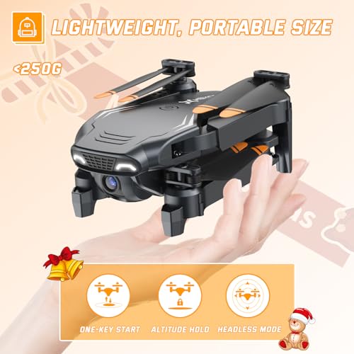 Heygelo S90 Drone with Camera for Adults, 1080P HD Mini FPV Drones for Kids Beginners, Foldable RC Quadcopter Toys Gifts for Boys Girls with Altitude Hold, Voice/Gesture Control, 3 Speeds, 2 Batteries