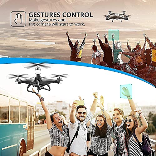 Holy Stone HS110D FPV RC Drone with 1080P HD Camera Live Video 120°Wide-Angle WiFi Quadcopter with Gesture Control, Altitude Hold, Headless Mode, 3D Flip RTF 2 Batteries and Accessories Kits