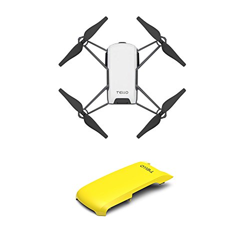 Tello Quadcopter Drone with HD Camera and VR,Powered by DJI Technology and Intel Processor,Coding Education,DIY Accessories,Throw and Fly (with Yellow Cover)