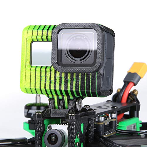 iFlight 3D Printed Adjustable Camera Mounting Case Seat 0~40° TPU Compatible Gopro Hero 5/6/7 Used for Titan XL5/DC5/Nazgul5/SL5 Series FPV Racing Drone Quadcopter Frame (Black & Green)