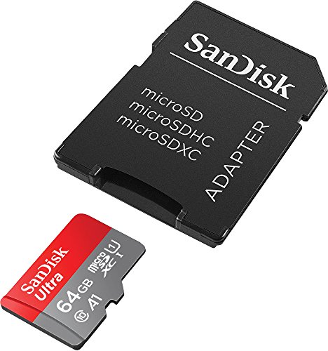 SanDisk 64GB Ultra MicroSDXC UHS-I Memory Card with Adapter - 100MB/s, C10, U1, Full HD, A1, Micro SD Card - SDSQUAR-064G-GN6MA