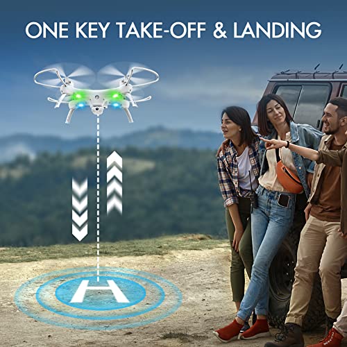 Drones with Camera for Adults/Kids/Beginners - 1080P 120Â° Wide-Angle Drone with Camera, Drones for Kids with Remote/APP/Voice, Drone for Beginners with 1 Key Fly/Land, Drones for Adults with 360Â°Flip 20Mins Flight, Top Christmas Gifts for Kids 2022