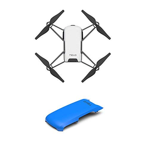 Tello Quadcopter Drone with HD Camera and VR,Powered by DJI Technology and Intel Processor,Coding Education,DIY Accessories,Throw and Fly (Blue Cover)