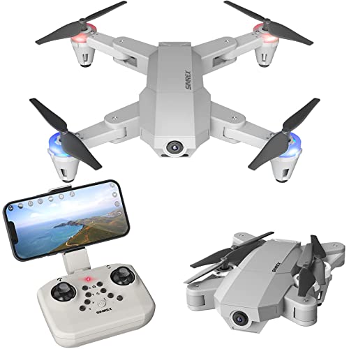 SIMREX X500 mini Drone Optical Flow Positioning RC Quadcopter with 720P HD Camera, Altitude Hold Headless Mode, Foldable FPV Drones WiFi Live Video 3D Flips Easy Fly Steady for Learning Dark Gray