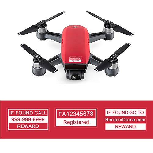 Spark - FAA Drone Labels (3 Sets of 3) Designed - 2 Size Options, 3 Color Options