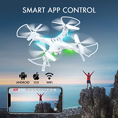 Drones with Camera for Adults/Kids/Beginners - 1080P 120Â° Wide-Angle Drone with Camera, Drones for Kids with Remote/APP/Voice, Drone for Beginners with 1 Key Fly/Land, Drones for Adults with 360Â°Flip 20Mins Flight, Top Christmas Gifts for Kids 2022