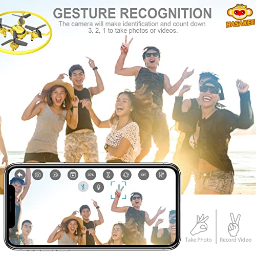 HASAKEE Q8 FPV Drone with HD Camera for Adults,RC Drones for Kids Quadcopter with Altitude Hold Gravity Sensor and Gesture Control,Gift Toy for Boys and Girls